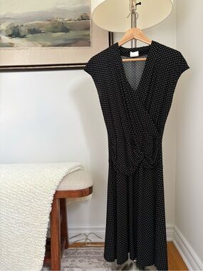 Classic Black Polka Dot Wrap Dress - Made in Canada!